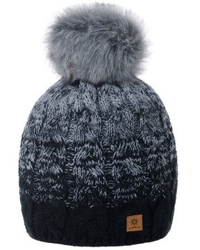Zimowa CZAPKA CIEPŁA pompon i polar Woolk Pola