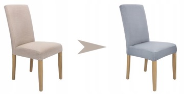 НАБОР ИЗ 6 ШТ. ЧЕХОЛЫ ДЛЯ СТУЛА, СЕРЫЙ, ГЛАДКИЙ ЭЛАСТИК