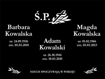 Tablica nagrobna Tabliczka nagrobkowa 40x30 krzyż