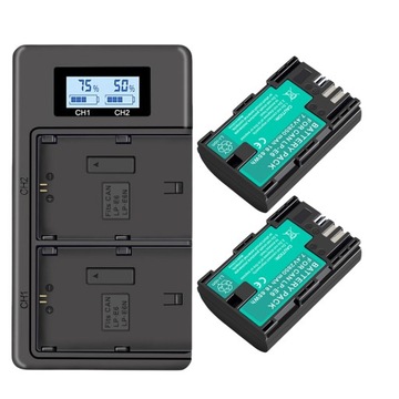 2 szt. Bateria LP-E6 LP-E6N + ładowarka USB LCD do aparatu Canon EOS 5DS R 5D Mark II
