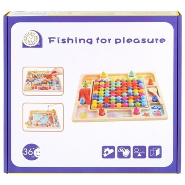 Деревянные мозаичные шарики-пазл Рыбалка 80 шариков