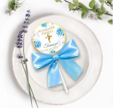 Благодарность гостям на Первое Причастие Леденцы на палочке с бантиком, 10 шт. подарок подарок