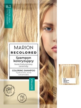 Marion Szampon Szamponetka koloryzujący z Biotyną - 8.3 Miodowy Blond