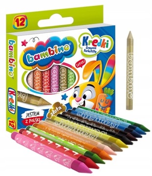 BAMBINO KREDKI ŚWIECOWE SZKOLNE DLA DZIECI 12kol