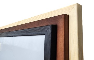 ДЕРЕВЯННАЯ РАМА ФОТОРАМКА ИЗ ПЛЕКСИ 61х91,5 - 91,5х61 см - 3 цвета, полоса 2х2