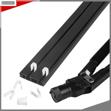 KARNISZ Podwójny z Maskownicą Szyna Sufitowa PCV Czarna 380cm z Osłoną