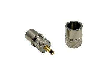 Wtyk UC-1 PL-259/9 PTFE/Gold na gruby przewód RG-213 10mm teflonowy złocony