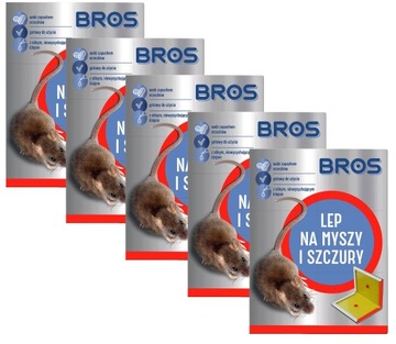 ZESTAW 5X BROS LEP NA MYSZY I SZCZURY ODPORNY NA POGODĘ WABI GRYZONIE
