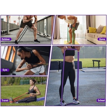 НАБОР ИЗ 5 лент POWER BAND EXERCISE RESISTANCE, прочная резина, фитнес-лента, 5 шт.