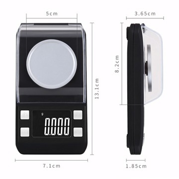 WAGA ELEKTRONICZNA JUBILERSKA 0.001- 20g LCD PRZENOŚNA KIESZONKOWA+BATERIE
