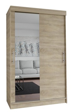 SZAFA MALVA - SONOMA - 2D 100 CM - garderoba z uchwytem ( 1x lustro )