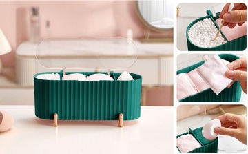 ОРГАНАЙЗЕР ДЛЯ ватных палочек, ушных палочек, КОСМЕТИКИ, АКСЕССУАРОВ ДЛЯ МАКИЯЖА F26 ЗЕЛЕНЫЙ