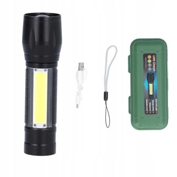 LATARKA TAKTYCZNA MOCNA LED ZOOM USB 1200MAH