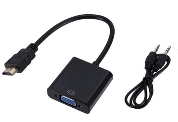 Adapter Konwerter z HDMI do VGA D-Sub + AUDIO