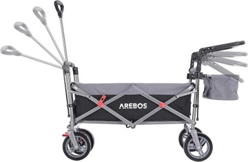 БОЛЬШАЯ ТРАНСПОРТНАЯ ТЕЛЕЖКА ДЛЯ ПЛЯЖНОГО САДА, СКЛАДНАЯ С КРЫШЕЙ AREBOS