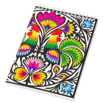 NOTES A5 FOLK - WZORY ŁOWICKIE - KOGUTY