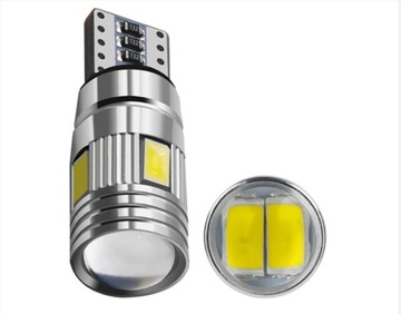 СВЕТОДИОДНАЯ ЛАМПОЧКА 6 SMD 5630 W5W T10 ЛИНЗА CANBUS x10