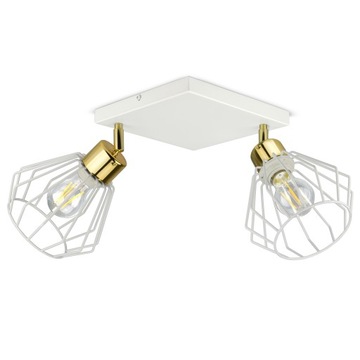 Lampa Plafon Żyrandol w stylu GLAMOUR Biały Złoty