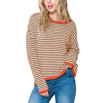 Autumn Winter Casual Vintage Sweaters Female Strip