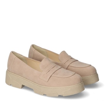 Mokasyny Kamex-but Maren Beżowe Zamsz 41