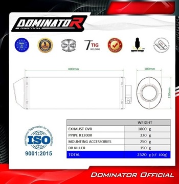 R1200R 2015 - 2018 wydech tłumik OVR BLACK DOMINATOR