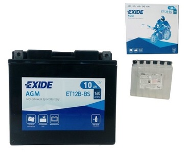 AKUMULATOR EXIDE ET12B-BS/YT12B-BS 12V 10AH 160A