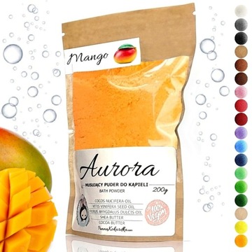 Zapachowy MUSUJĄCY PUDER Do Kąpieli MANGO egzotyczny kolorowa sól zapachowa