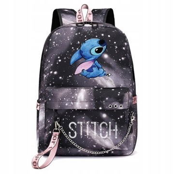 БОЛЬШОЙ РЮКЗАК STITCH LILO НОВЫЙ А4 USB ЦВЕТОВЫЕ УЗОРЫ