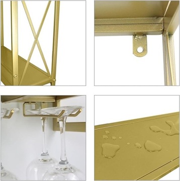 CNNINGYI Промышленная настенная винная стойка, Золотая винная стойка B513