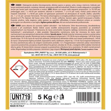 ATAS DIMER УДАЛЯЕТ ЗАГРЯЗНЯ АКТИВНАЯ ПЕНА ДЛЯ СТИРАЛЬНОЙ МАШИНЫ 5 кг