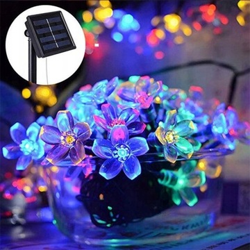 KURTYNA SOLARNA LED 3x3m GIRLANDA LAMPKI SOLARNE OGRODOWE WBIJANE BIAŁY