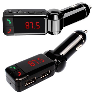 TRANSMITER FM BLUETOOTH 2 USB ZESTAW GŁOŚNOMÓWIĄCY