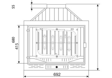Каминная топка - чугунный камин FERGUSS с водяной рубашкой