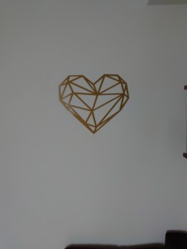 Настенное украшение золотое ГЕОМЕТРИЧЕСКОЕ СЕРДЦЕ A122 30