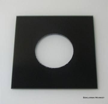 Стеклянная крышка для контакта, гнездо матовое черное