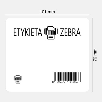 Etykiety termiczne Zebra białe 101.6x76.2mm fi25mm