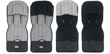 ДВУСТОРОННЯЯ ВСТАВКА ДЛЯ КОЛЯСКИ, ДЫШАЩАЯ СЕТКА, ХЛОПОК, ЗВЕЗДЫ