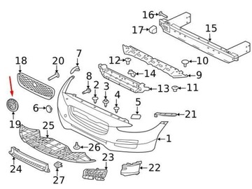 JAGUAR F-PACE X761 MASKA CHLADIČŮ ORIG.