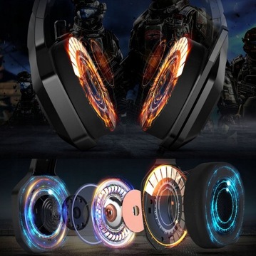 ONIKUMA K10 НАКЛАДНЫЕ ПРОВОДНЫЕ ИГРОВЫЕ НАУШНИКИ СО СВЕТОДИОДНЫМ МИКРОФОНОМ RGB