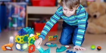 МАГНИТНЫЕ КОНСТРУКЦИОННЫЕ БЛОКИ СВЕТЯЩАЯСЯ ДОРОЖКА 75 el 3D МАГНИТНЫЙ ОБРАЗОВАТЕЛЬНЫЙ