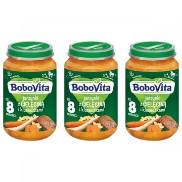 Bobovita Jarzynki z cielęciną i kluseczkami 3x190g