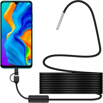 ENDOSKOP KAMERA INSPEKCYJNA 3,9mm USB-C LED 5M