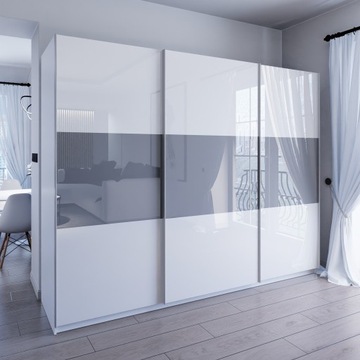 POJEMNA GŁĘBOKA SZAFA HAF Z LUSTREM 230X245X70