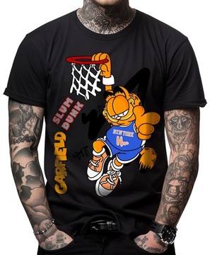 Koszulka męska czarna z nadrukiem ,,ANIME GARFIELD