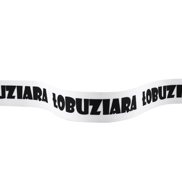 Taśma rypsowa 30MM ŁOBUZIARA 50MB biała 2255