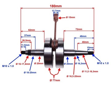 КОЛЕНВАЛ ДЛЯ DERBI SENDA 50 D50B0