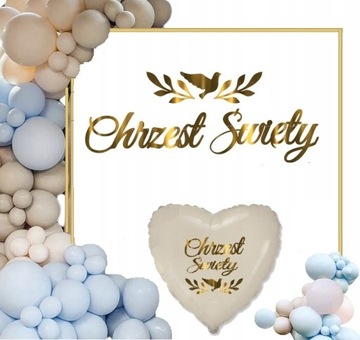 Balony CHRZEST łuk dekoracje baner blue