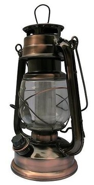 LAMPA LAMPION METALOWY 16 LED LATARNIA MIEDŹ RETRO