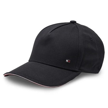 T. HILFIGER CZAPKA Z DASZKIEM ELEVATED CAP CZARNA