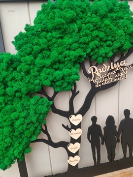 Дерево с мхом смелым с семейной семьей 50 см моховой царапин проект